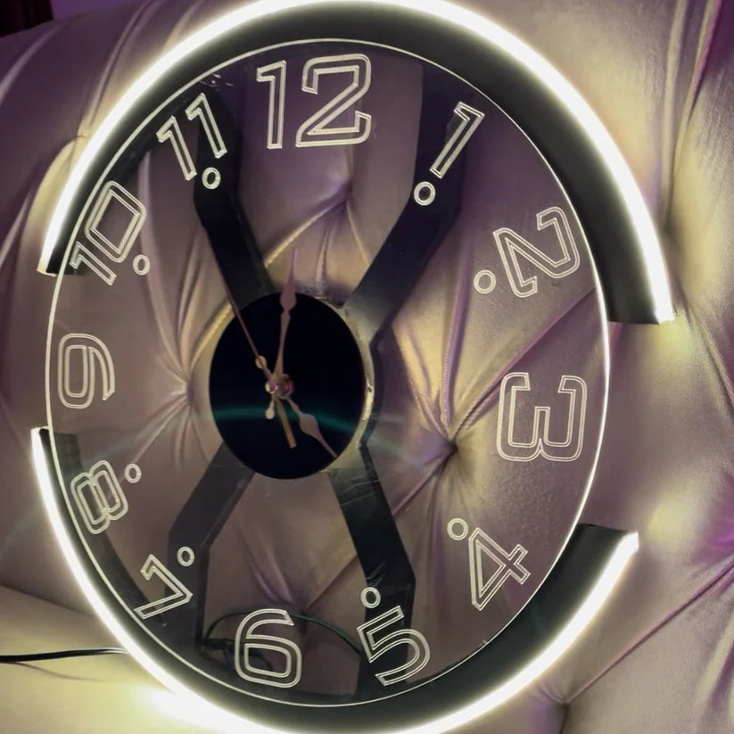 Luxury Modern Neon X Clock – LED Ambient Wall Decor